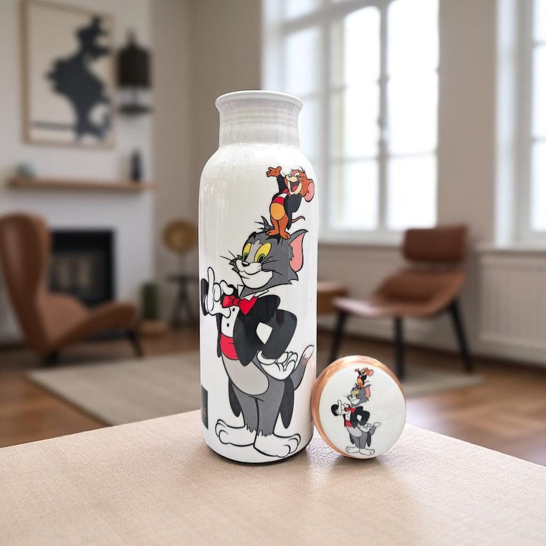 Buy Tom and Jerry Printed Pure Copper Water Bottle For kids – Ayurvedic & Leak-Proof